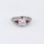 Art Deco Inspired 1.03 Carat Round Brilliant Cut Diamond Ruby Platinum Ring