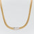 La Pepita Italy diamond 18k matte yellow and white gold wheat weave necklace La Pepita