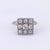 French Antique Diamond 18K Yellow Gold and Platinum Square Nine Stone Ring