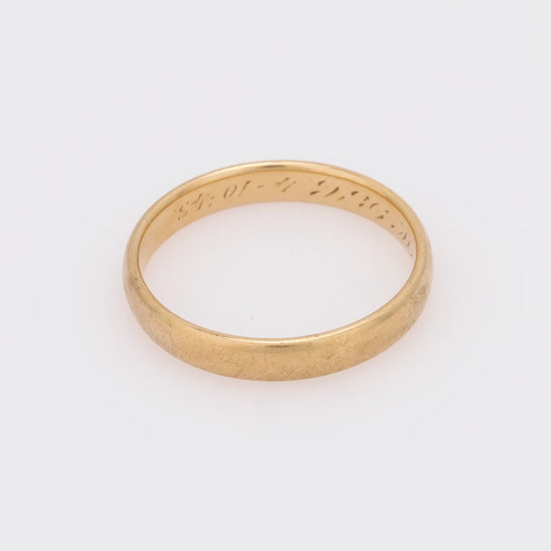 Retro 14k yellow gold wedding band Jack Weir & Sons