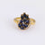 French Sapphire Diamond Yellow Gold Ring