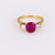 French GIA Burma No Heat Ruby Diamond Yellow Gold Three Stone Ring
