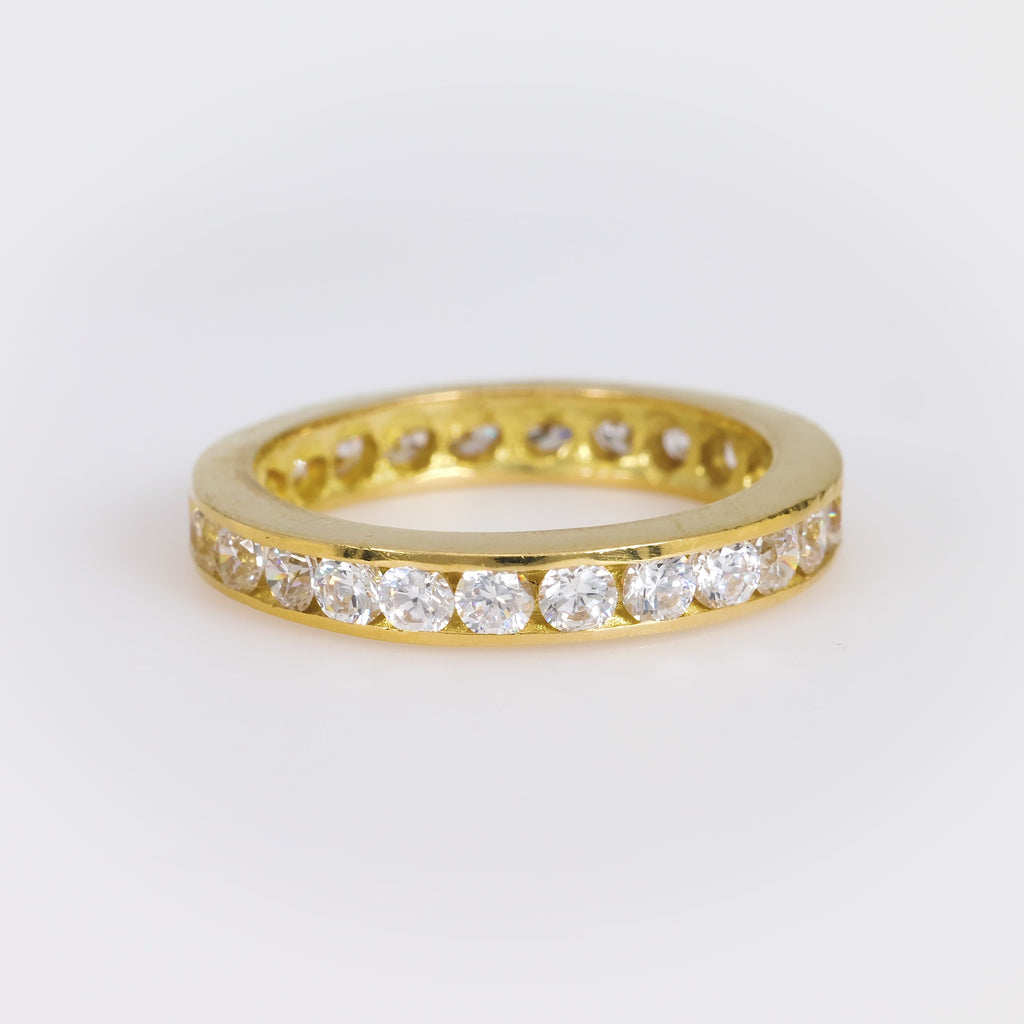 Vintage 18k yellow gold diamond eternity band Jack Weir & Sons