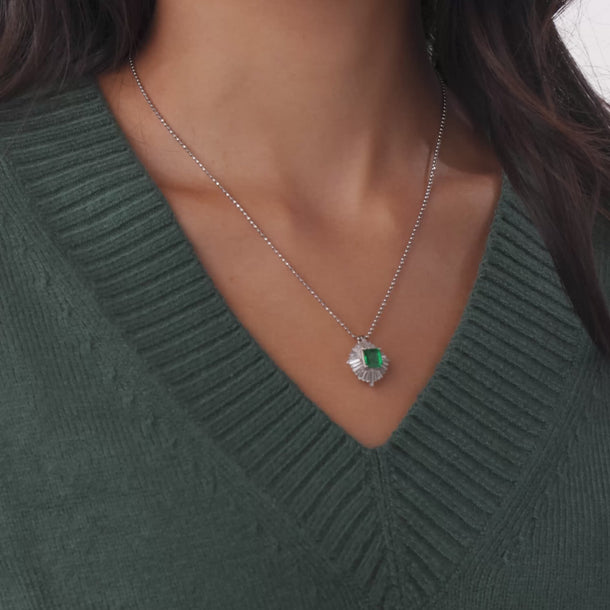 Vintage GIA 1.27 carat emerald diamond platinum ballerina necklace Necklaces Jack Weir & Sons