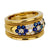 Vintage sapphire diamond 18k yellow gold flower band Jack Weir & Sons