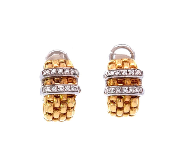 Vintage Fope Italy Diamond 18 Karat Gold Panorama Earrings