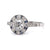 Art Deco Inspired Old European Cut Diamond Sapphire Platinum Halo Ring Rings Jack Weir & Sons   