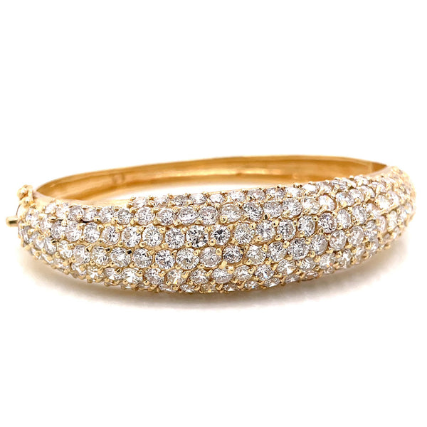 Bracelet en or jaune avec diamants taille brillant ronds Micropave 11,50 carats