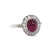 Art Deco Inspired 2.40 Carats Cabochon Ruby Diamond Platinum Ring  Jack Weir & Sons   