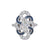 Bague Art Déco en Platine et Saphir Diamant Taille Marquise de 0,72 Carat