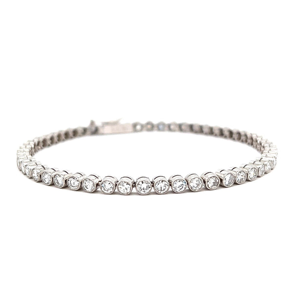 Art Deco Inspired 4.55 Carat Diamond Platinum Tennis Bracelet Bracelets Jack Weir & Sons   