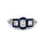 Art Deco Inspired 0.30 Carat Old Cut Diamond Sapphire Platinum Three Stone Ring Rings Jack Weir & Sons   