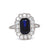Antique Inspired 2.43 Carats Sapphire Diamond Platinum Cluster Ring Rings Jack Weir & Sons   
