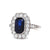 Antique Inspired 2.43 Carats Sapphire Diamond Platinum Cluster Ring