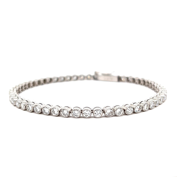 Bracelet tennis en platine et diamant d'inspiration Art déco de 4,55 carats