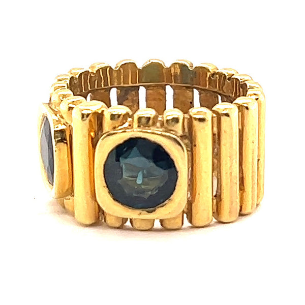 Vintage Sapphire 18 Karat Yellow Gold Two Stone Ring Rings Jack Weir & Sons   