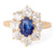 Edwardian GIA 1.41 Carats Kashmir No Heat Sapphire Diamond 18k Gold Cluster Ring Rings Jack Weir & Sons   