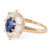 Edwardian GIA 1.41 Carats Kashmir No Heat Sapphire Diamond 18k Gold Cluster Ring Rings Jack Weir & Sons   