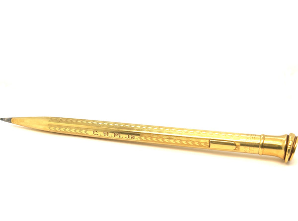Art Deco 18 Karat Solid Yellow Gold Wahl Eversharp Mechanical Pencil Pencils Jack Weir & Sons   