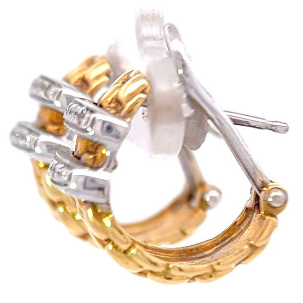 Vintage Fope Italy Diamond 18 Karat Gold Panorama Earrings Jewelry Jack Weir & Sons   