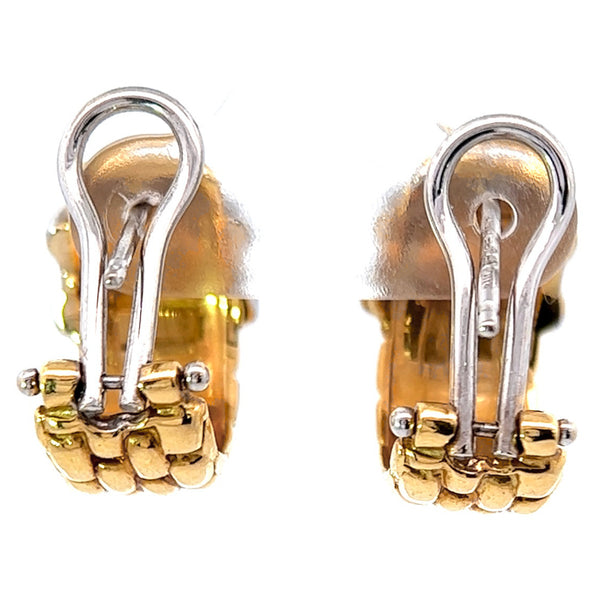 vintage Fope Italie Diamant 18 Carats Boucles d’oreilles panoramiques en or