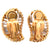 Clips d'oreilles vintage en or jaune 18 carats avec perles de saphir grenat et saphir