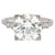 Art Deco Inspired GIA 3.50 Carats Round Brilliant Cut Diamond Platinum Ring Jewelry Jack Weir & Sons   