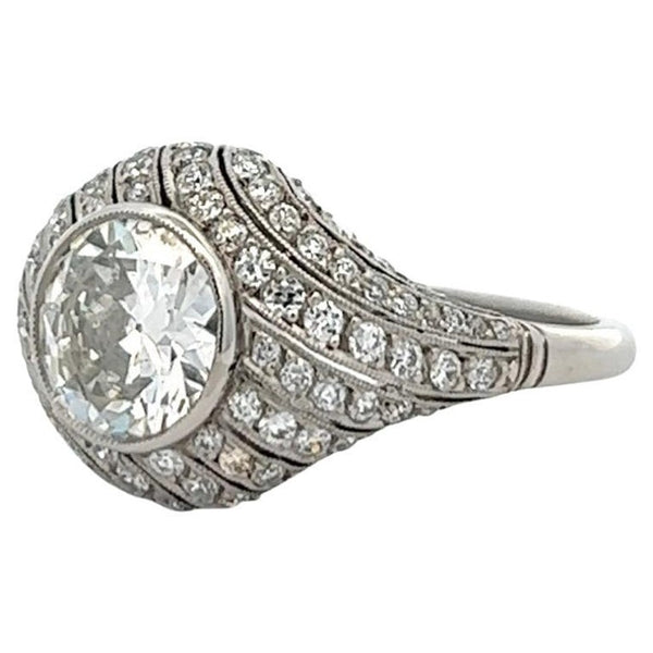 Art Deco Inspired 1.60 Carats Platinum Ring Jewelry Jack Weir & Sons   